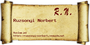 Ruzsonyi Norbert névjegykártya