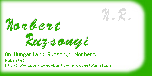 norbert ruzsonyi business card